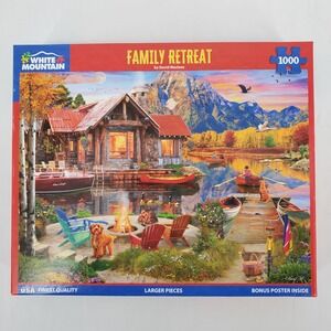 White Mountain Family Retreat 1000 Piece Puzzle 1822 by David Maclean Pre-Owned